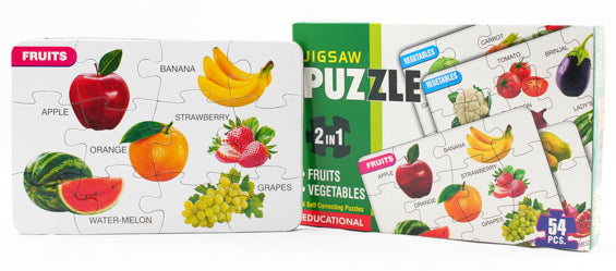 Educational Jigsaw Puzzle Range for Kids (Match The Fruit & Vegetable)