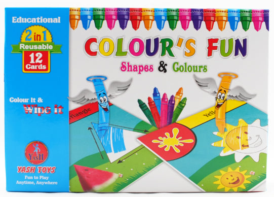 Color it and Wipe it - 12 reusable coloring sheets for kids.
