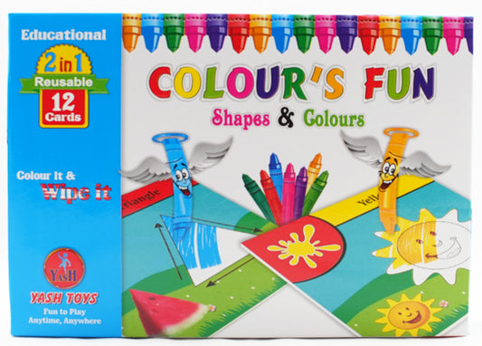 Color it and Wipe it - 12 reusable coloring sheets for kids.