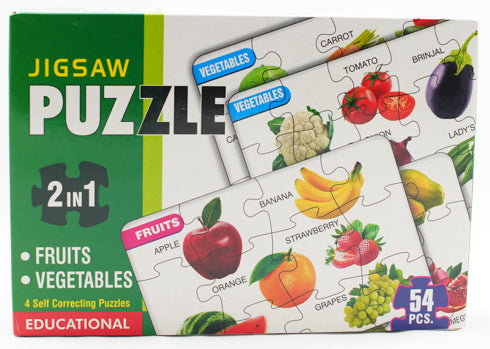 Educational Jigsaw Puzzle Range for Kids (Match The Fruit & Vegetable)