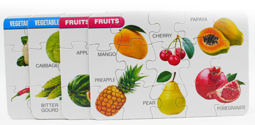 Educational Jigsaw Puzzle Range for Kids (Match The Fruit & Vegetable)